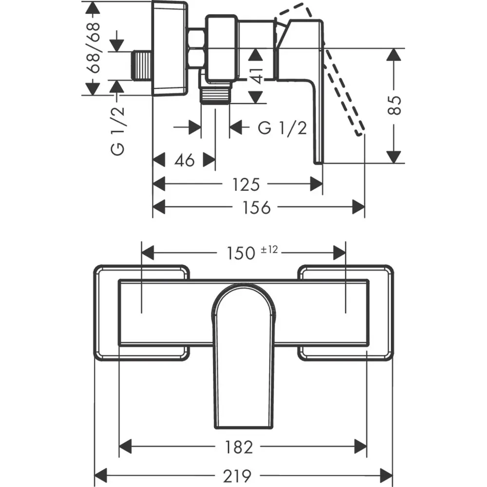 Фото 3 Смеситель для душа Hansgrohe Vernis Shape 71650000 Фото 3 Смеситель для душа Hansgrohe Vernis Shape 71650000