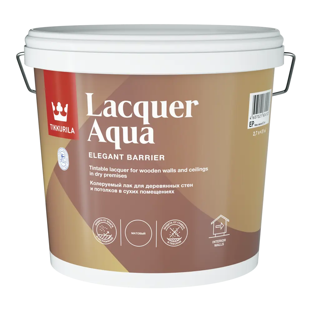 Фото 2 Лак интерьерный Tikkurila Lacquer Aqua База EP бесцветный полуглянцевый 2.7 л Фото 2 Лак интерьерный Tikkurila Lacquer Aqua База EP бесцветный полуглянцевый 2.7 л