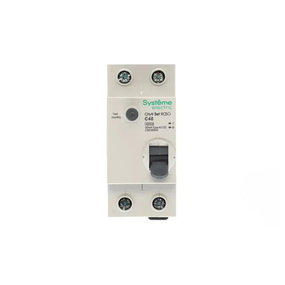 Фото 2 Дифференциальный автомат Systeme Electric City9 Set C9D36640 1P N С40 А 30мА 6кА AC Фото 2 Дифференциальный автомат Systeme Electric City9 Set C9D36640 1P N С40 А 30мА 6кА AC