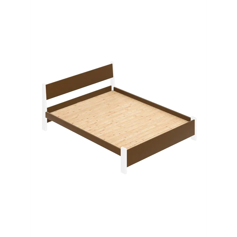 Фото 2 Кровать Solarius Мишка сплошное основание 170x80x210см дерево цвет коричневый/белый Фото 2 Кровать Solarius Мишка сплошное основание 170x80x210см дерево цвет коричневый/белый