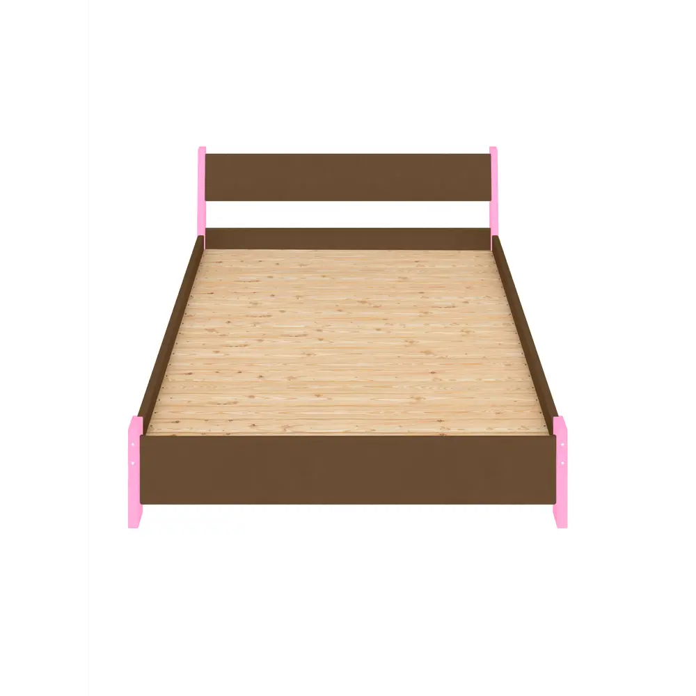 Фото 2 Кровать Solarius Мишка сплошное основание 170x80x210см дерево цвет коричневый/розовый Фото 2 Кровать Solarius Мишка сплошное основание 170x80x210см дерево цвет коричневый/розовый