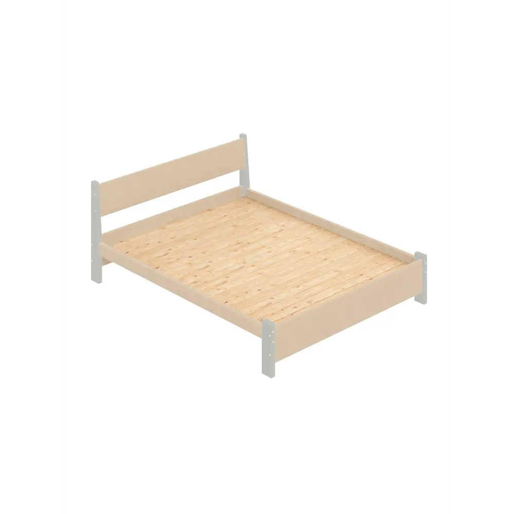 Фото 2 Кровать Solarius Мишка сплошное основание 130x80x210см дерево цвет бежевый/платиновый