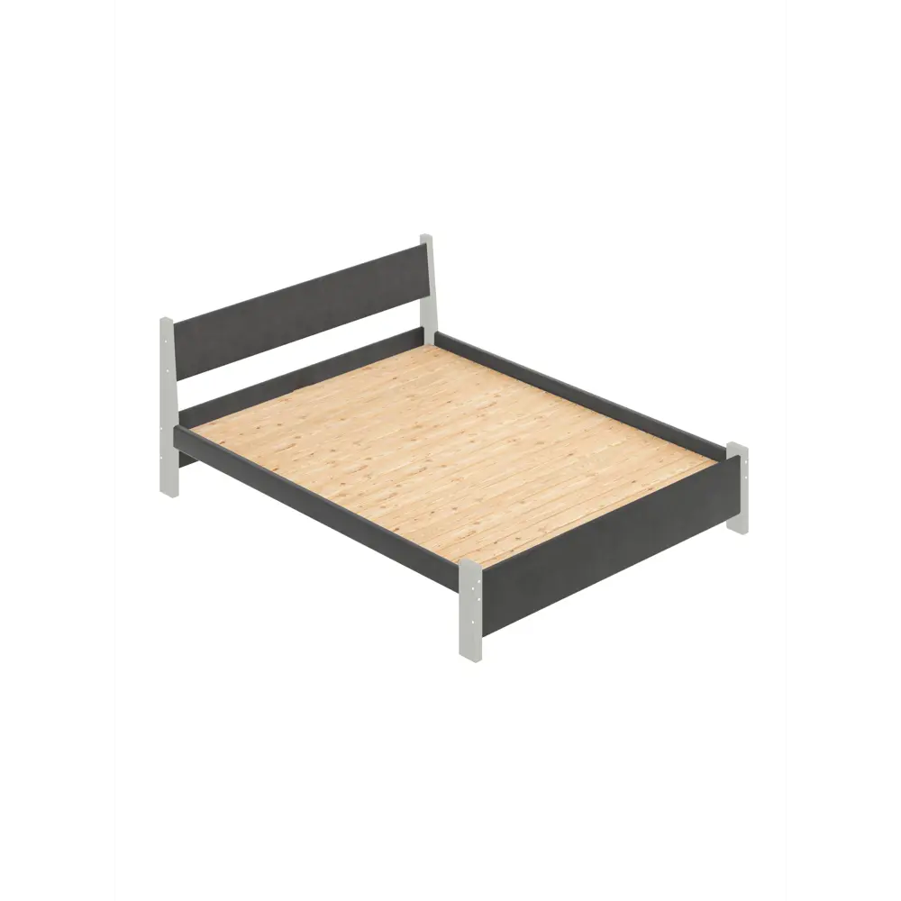 Фото 2 Кровать Solarius Мишка сплошное основание 130x80x210см дерево цвет темно-серый/платиновый Фото 2 Кровать Solarius Мишка сплошное основание 130x80x210см дерево цвет темно-серый/платиновый