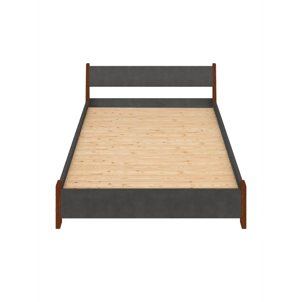 Фото 3 Кровать Solarius Мишка сплошное основание 130x80x210см дерево цвет темно-серый/темный дуб Фото 3 Кровать Solarius Мишка сплошное основание 130x80x210см дерево цвет темно-серый/темный дуб