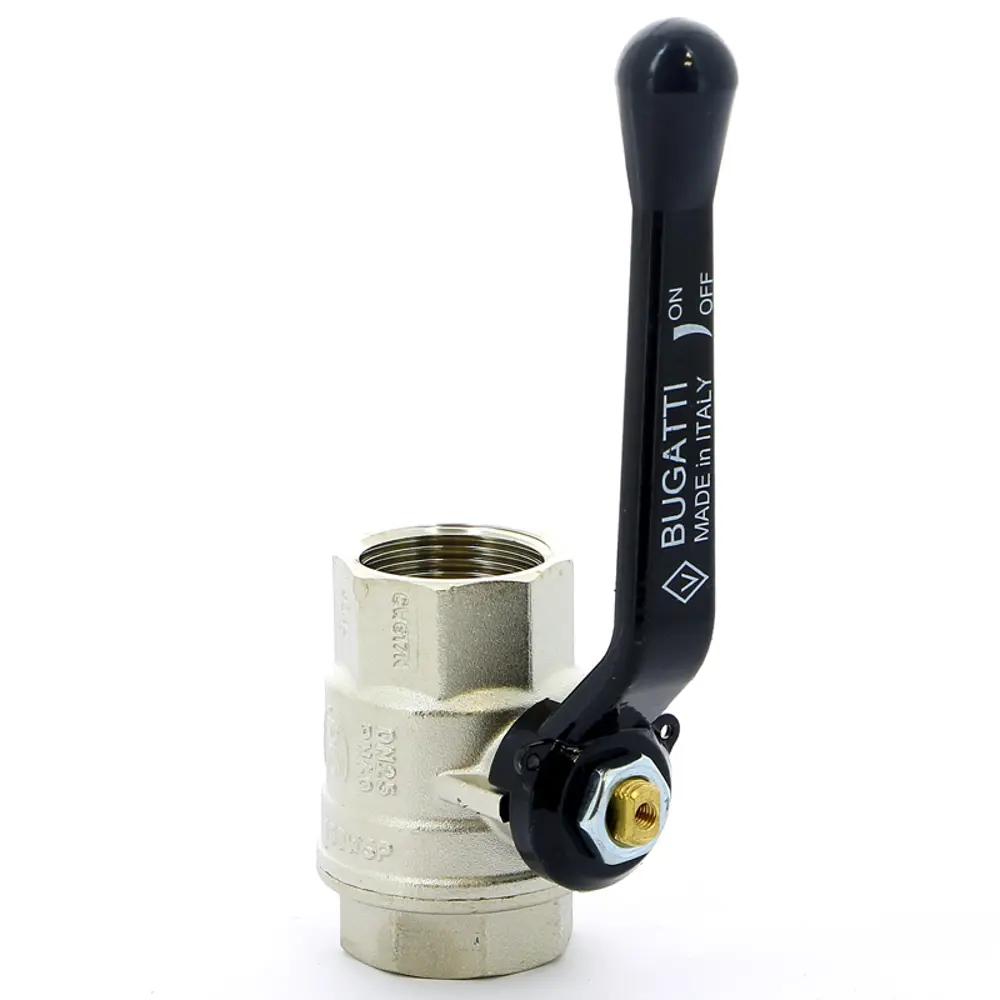 Фото 2 Кран шаровой прямой Bugatti Oregon DN25 PN64 1" ВР латунь ручка рычаг Фото 2 Кран шаровой прямой Bugatti Oregon DN25 PN64 1" ВР латунь ручка рычаг