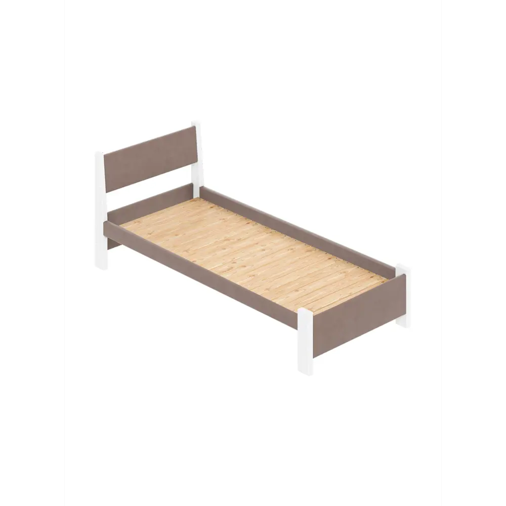 Фото 3 Кровать Solarius Мишка сплошное основание 100 x 80 x 210 см дерево цвет мокко мусс;белый