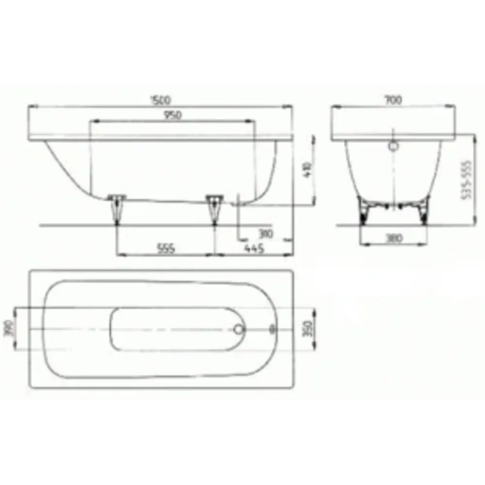 Фото 2 Прямоугольная ванна Kaldewei 111600013001 сталь 151x71см Фото 2 Прямоугольная ванна Kaldewei 111600013001 сталь 151x71см