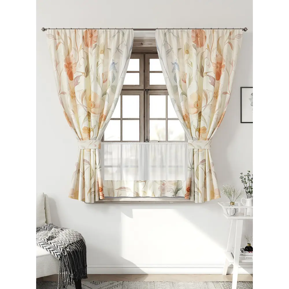 Фото Комплект штор Comfy way Иномик - 59 CW705059-160 на шторной ленте 160x150 см цвет бежевый Фото Комплект штор Comfy way Иномик - 59 CW705059-160 на шторной ленте 160x150 см цвет бежевый