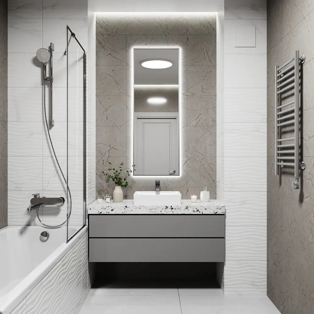 Фото 3 Зеркало со встроенной подсветкой One mirror 13040ссх 40x130 см Фото 3 Зеркало со встроенной подсветкой One mirror 13040ссх 40x130 см