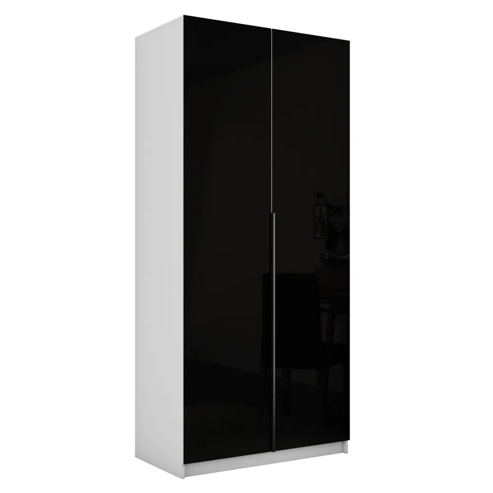 Фото 2 Шкаф распашной Мебельная компания е1 LCKS2_GL_2SH_2M1_1600_KT 101x220x52.5 см ЛДСП цвет белый снег Фото 2 Шкаф распашной Мебельная компания е1 LCKS2_GL_2SH_2M1_1600_KT 101x220x52.5 см ЛДСП цвет белый снег