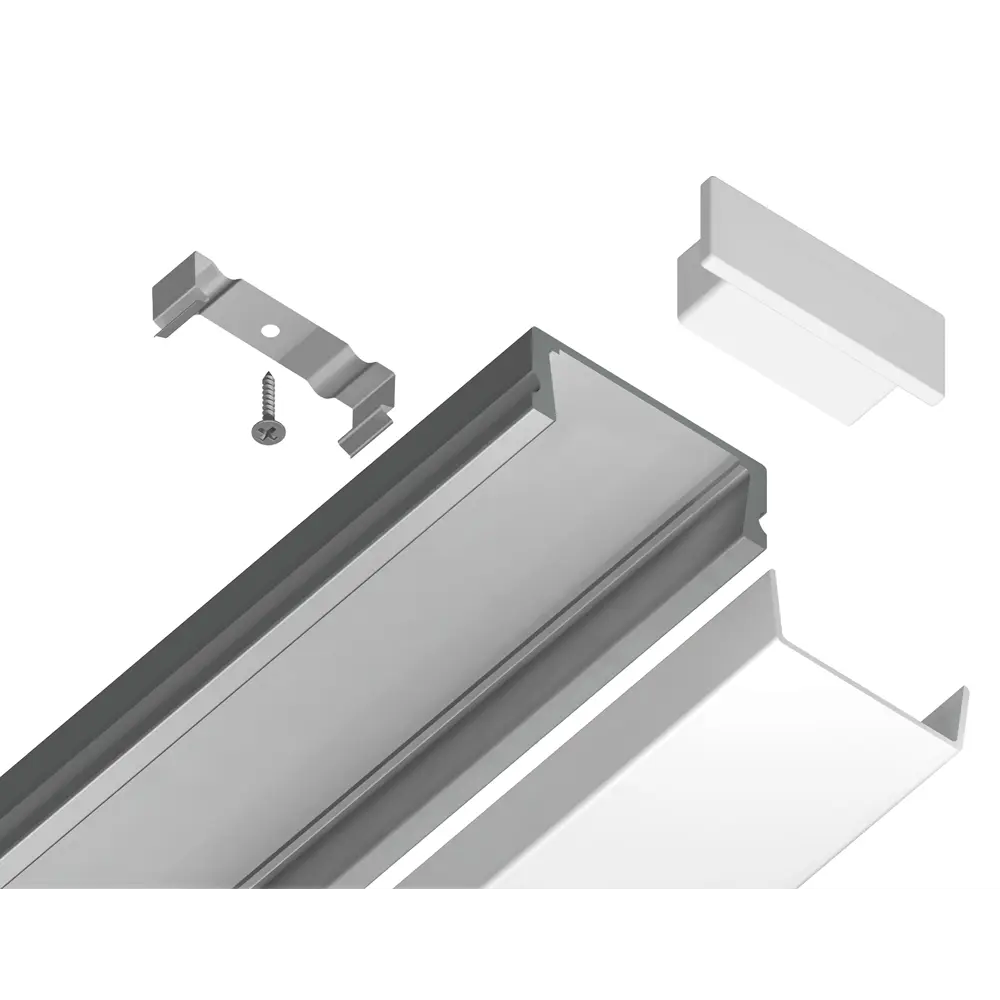 Фото 3 Профиль алюминиевый Ambrella light Illumination накладной 15.5x6 для светодиодной ленты до 11мм GP1700AL Фото 3 Профиль алюминиевый Ambrella light Illumination накладной 15.5x6 для светодиодной ленты до 11мм GP1700AL