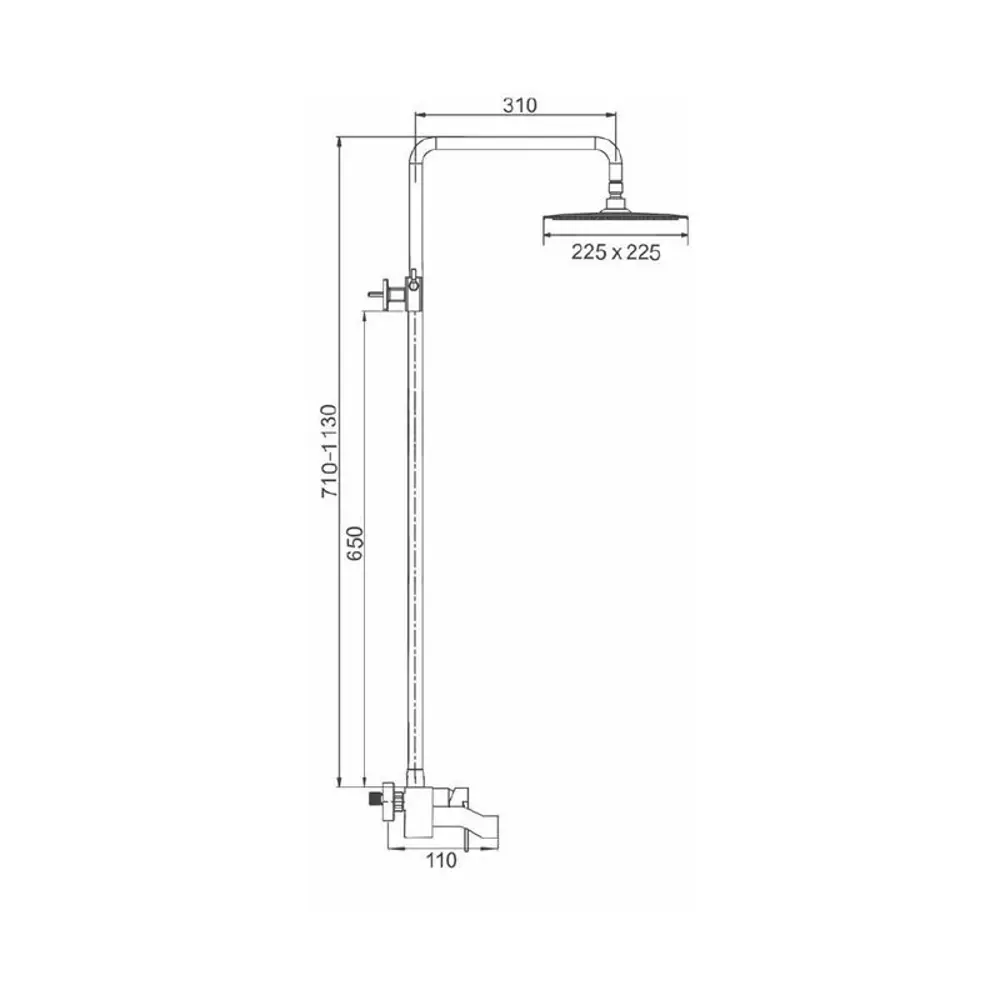 Фото 3 Душевая стойка Ekko E e2406-8 1 режимная цвет черный Фото 3 Душевая стойка Ekko E e2406-8 1 режимная цвет черный