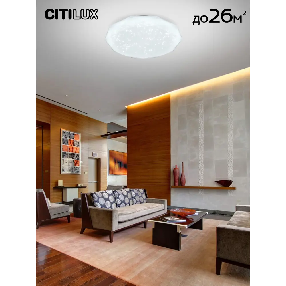 Фото 6 Люстра потолочная светодиодная Citilux астрон cl733900g RGB с пультом с пультом управления 26 м² регулируемый цвет света RGB цвет белый Фото 6 Люстра потолочная светодиодная Citilux астрон cl733900g RGB с пультом с пультом управления 26 м² регулируемый цвет света RGB цвет белый
