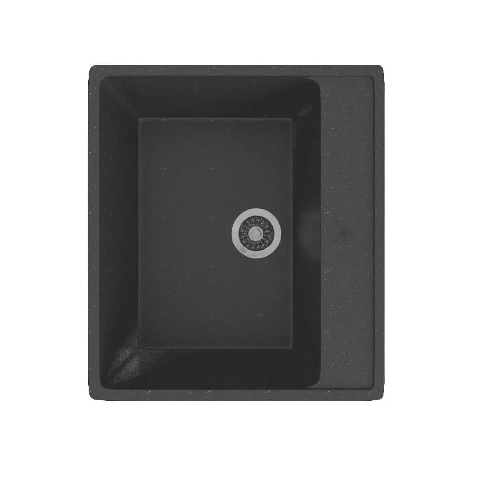 Фото 3 Накладная мойка Gamma stone GS-21 308 56.5x50.5x20 см искусственный камень цвет черный Фото 3 Накладная мойка Gamma stone GS-21 308 56.5x50.5x20 см искусственный камень цвет черный