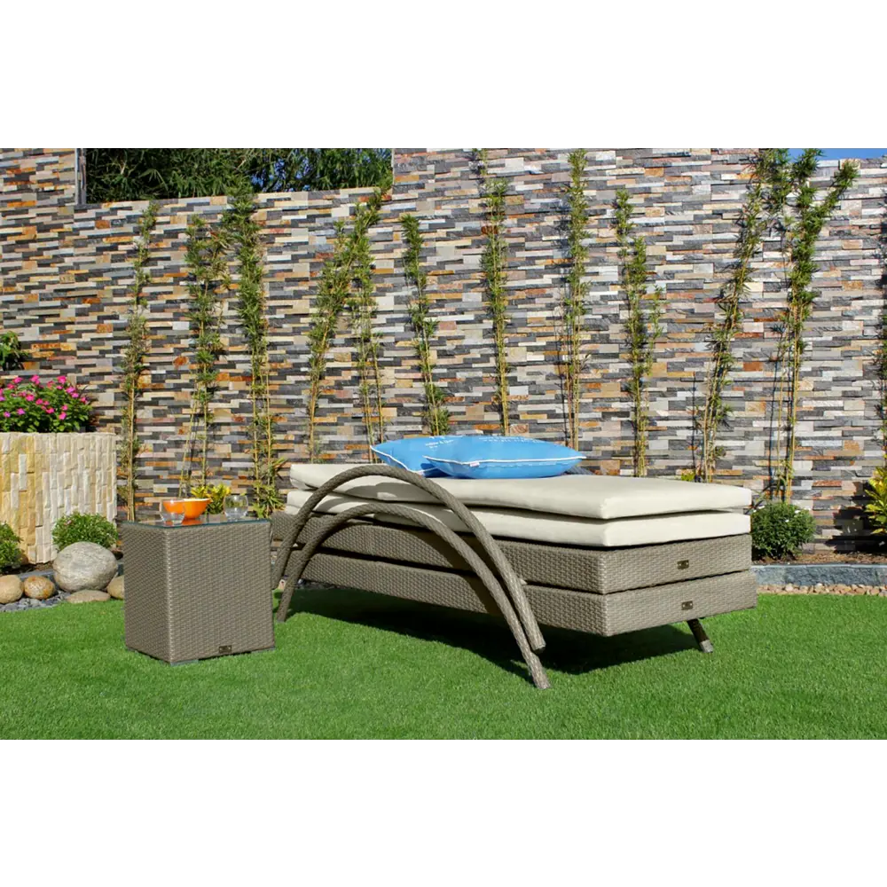 Фото 3 Шезлонг с подушкой Azzura Bari 190 x 75 x 52 см алюминий/искусственный ротанг коричневый Фото 3 Шезлонг с подушкой Azzura Bari 190 x 75 x 52 см алюминий/искусственный ротанг коричневый