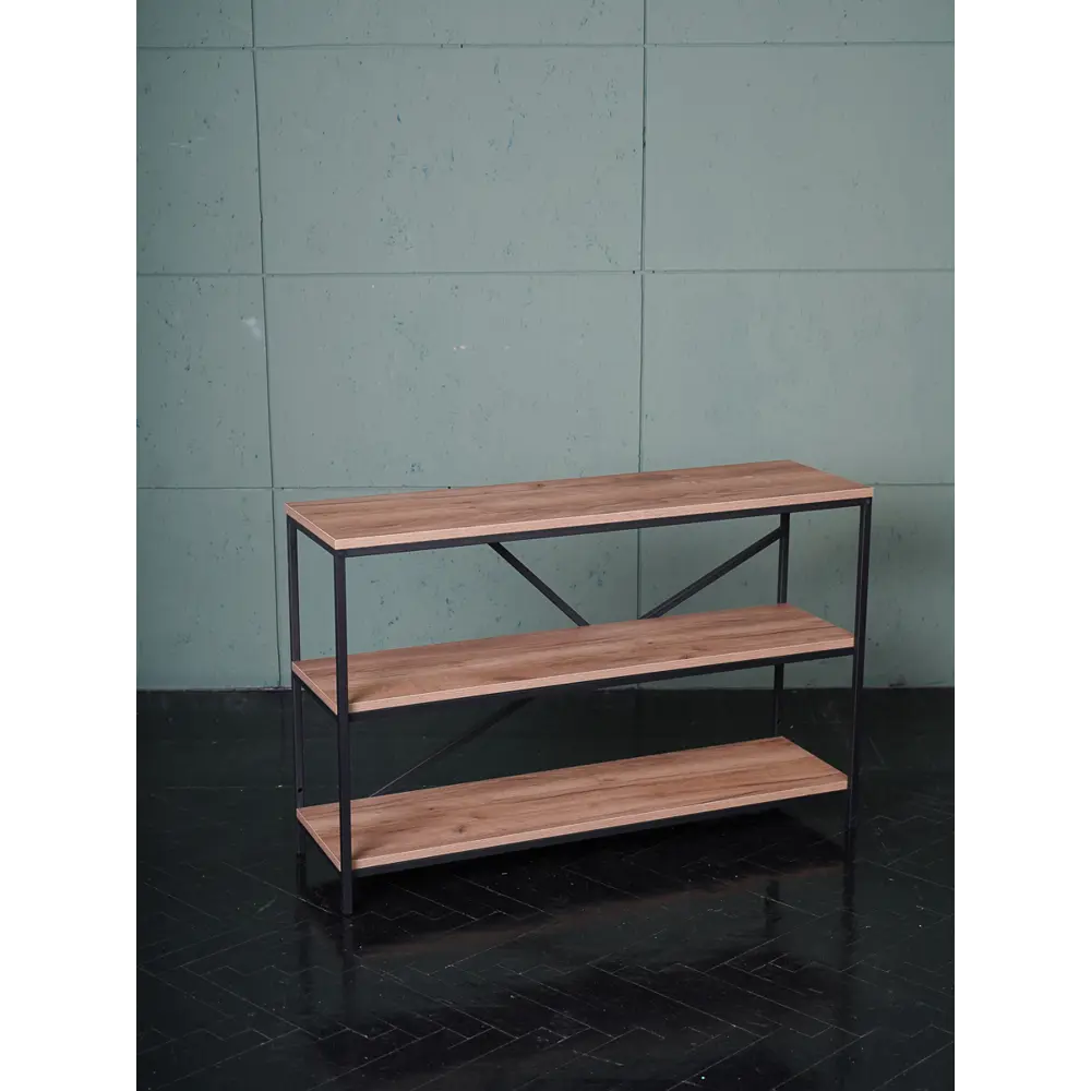 Фото 2 Стеллаж металлический Frenesie 100x65x30 см нагрузка до 15 кг металл цвет дуб крафт табачный Фото 2 Стеллаж металлический Frenesie 100x65x30 см нагрузка до 15 кг металл цвет дуб крафт табачный