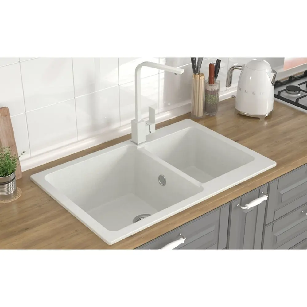 Фото Мойка для кухни Mixline NL-TMS13 (331) 50.5x77.5 см глубина чаши 20 см искусственный камень цвет белый Фото Мойка для кухни Mixline NL-TMS13 (331) 50.5x77.5 см глубина чаши 20 см искусственный камень цвет белый