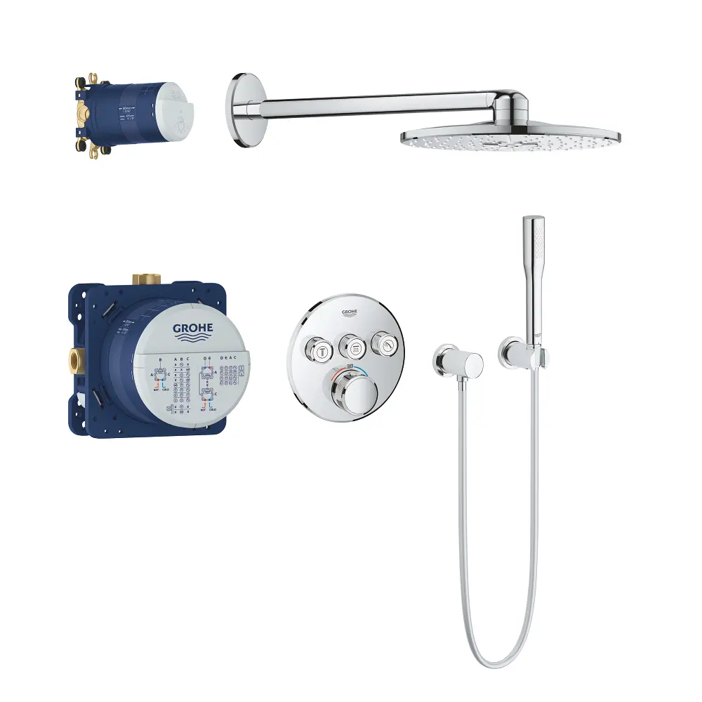 Фото Душевая система Grohe 34705000 Grohtherm SmartControl Perfect с душевым гарнитуром и верхним душем Rainshower SmartActive 310, хром Фото Душевая система Grohe 34705000 Grohtherm SmartControl Perfect с душевым гарнитуром и верхним душем Rainshower SmartActive 310, хром