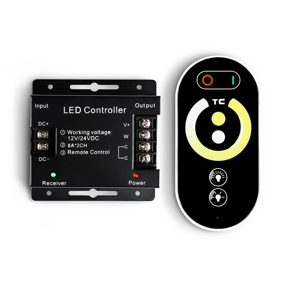 Фото Контроллер Ambrella Light для светодиодных лент CCT с регулировкой температуры с сенсорным радио пультом Фото Контроллер Ambrella Light для светодиодных лент CCT с регулировкой температуры с сенсорным радио пультом