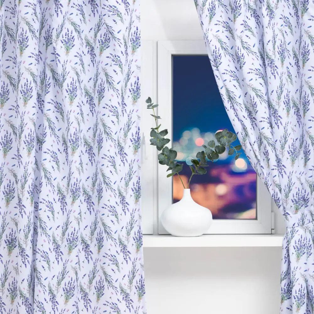 Фото 2 Штора на шторной ленте Lavender 145x180 см цвет сиреневый Фото 2 Штора на шторной ленте Lavender 145x180 см цвет сиреневый