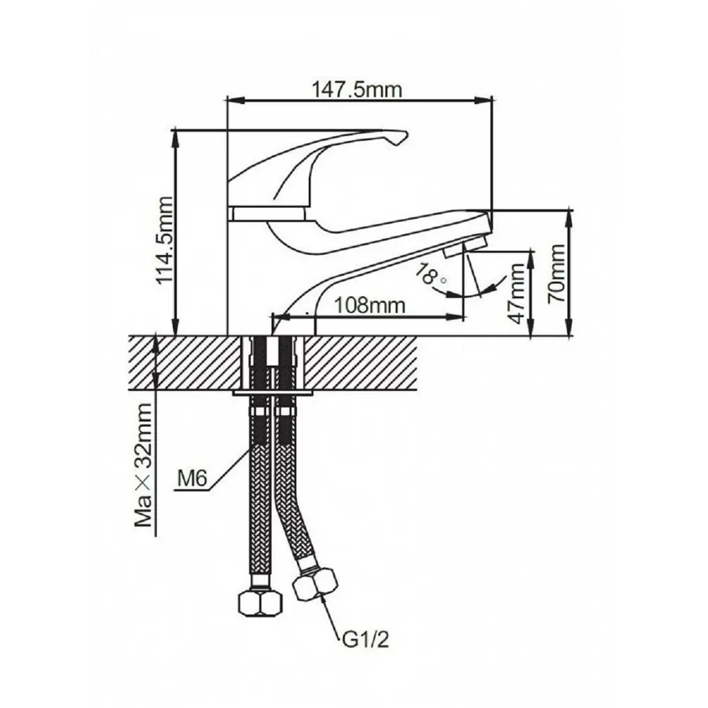 Фото 2 Смеситель для раковины Эверест B10 033 однорычажный цвет белый
