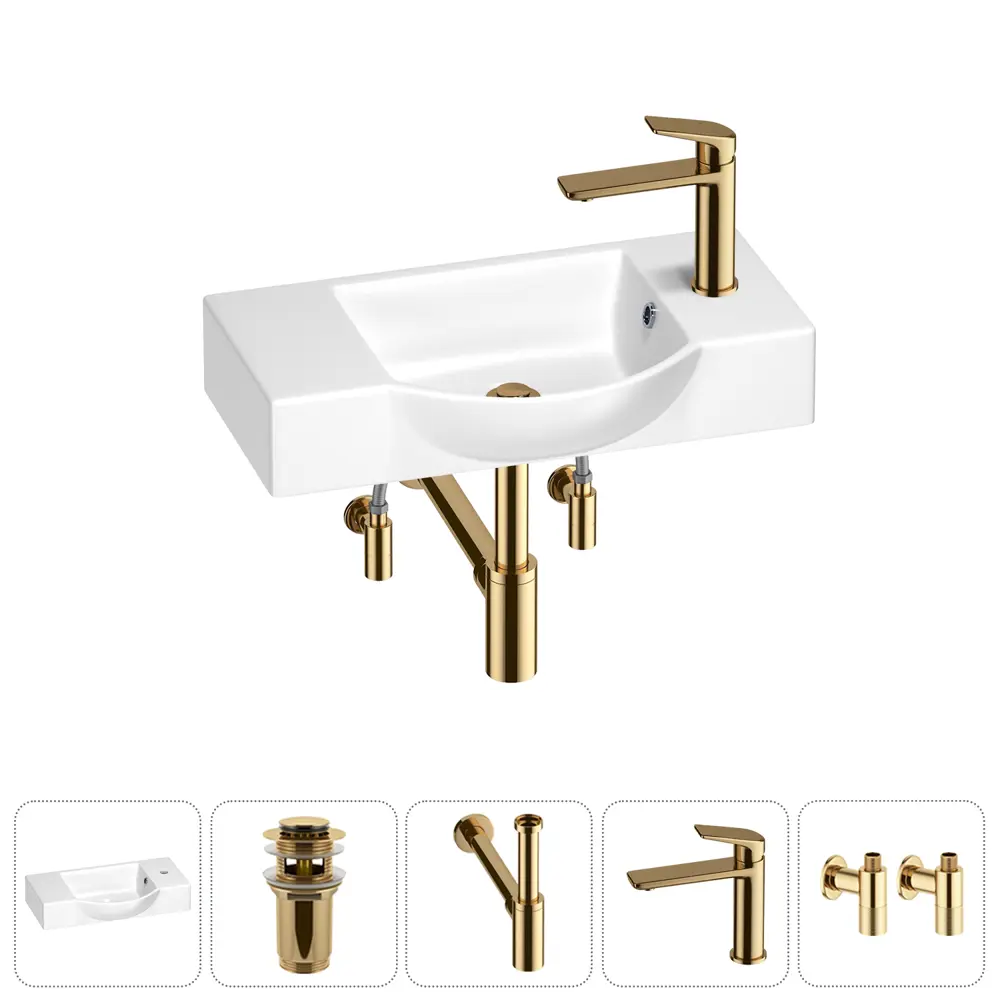 Фото Мини-раковина для ванной или туалета Wellsee WC Area 202011867 с донным клапаном, сифоном, смесителем и вентилями Фото Мини-раковина для ванной или туалета Wellsee WC Area 202011867 с донным клапаном, сифоном, смесителем и вентилями