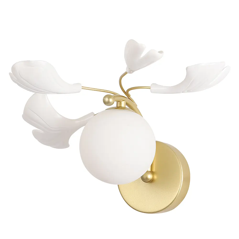 Фото Настенный светильник Crystal Lux Colibri ap1 gold цвет белый/золото Фото Настенный светильник Crystal Lux Colibri ap1 gold цвет белый/золото