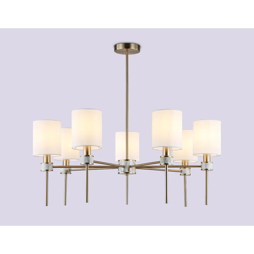 Фото 2 Люстра на штанге Ambrella light High light Lh72373 7 ламп 28 м² цвет белый, латунь Фото 2 Люстра на штанге Ambrella light High light Lh72373 7 ламп 28 м² цвет белый, латунь