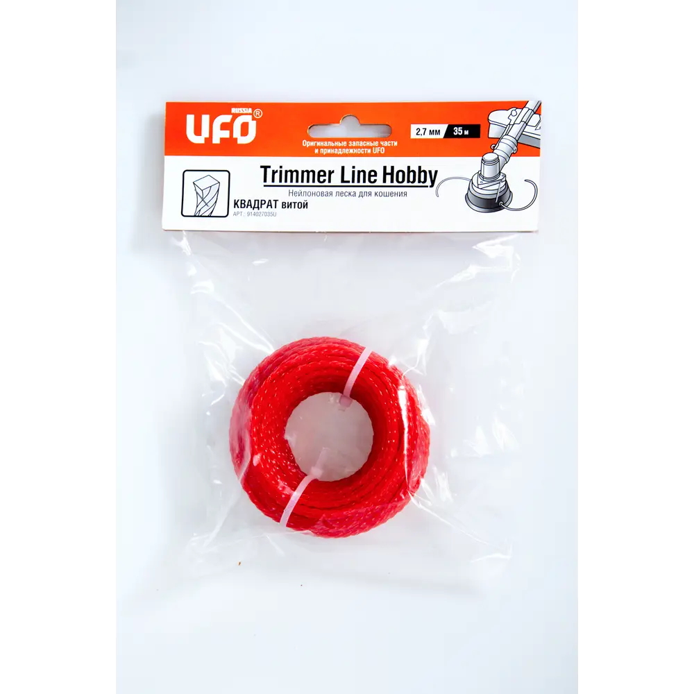 Фото Нейлоновая леска Ufo 2.7 мм x 35 м квадрат витой Фото Нейлоновая леска Ufo 2.7 мм x 35 м квадрат витой