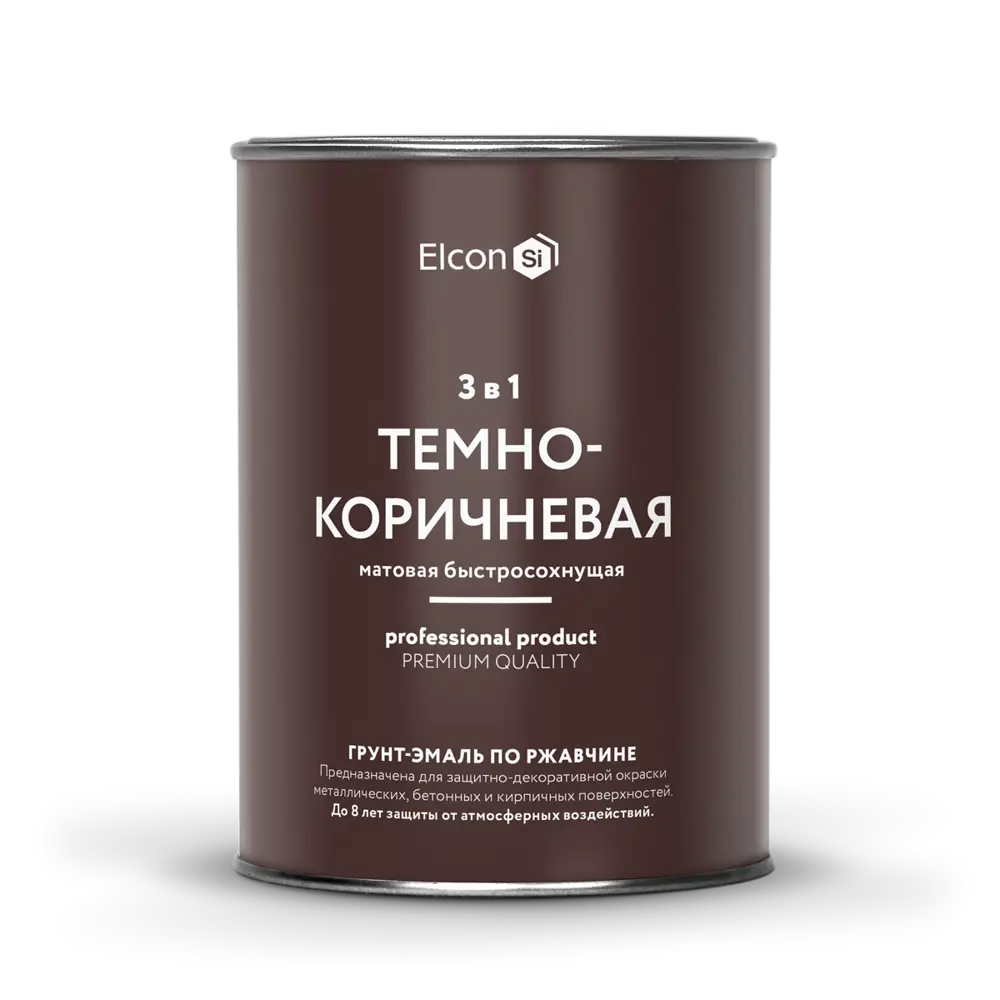 Фото Грунт-эмаль 3 в 1 ELCON 00-00462300 цвет красно-коричневый 0.8 кг