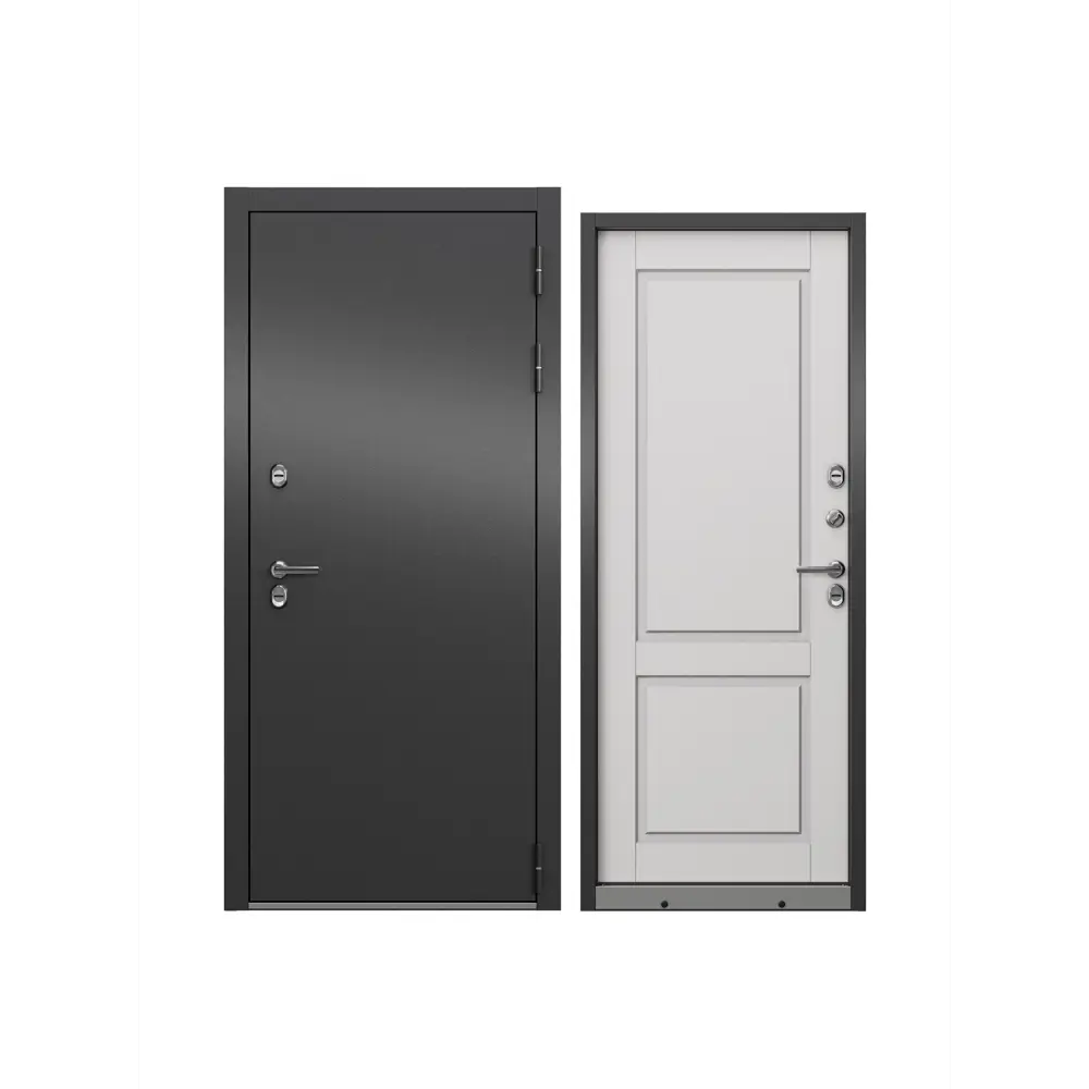 Фото Входная дверь Unicorn Village optimal правый 205x88см цвет антрацит букле/белый ларче Фото Входная дверь Unicorn Village optimal правый 205x88см цвет антрацит букле/белый ларче