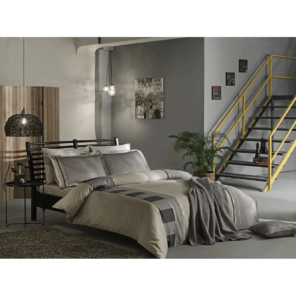 Фото Комплект постельного белья Tac SATIN DELUX сатин евро наволочки 50 x 70- 4 шт цвет серый Фото Комплект постельного белья Tac SATIN DELUX сатин евро наволочки 50 x 70- 4 шт цвет серый