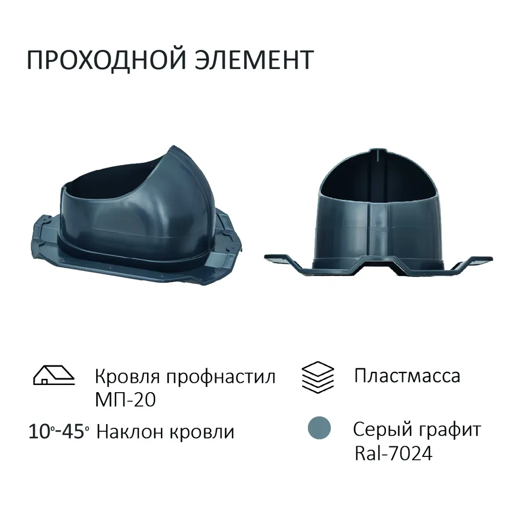 Фото 2 Комплект вентиляции изолированный Gervent для кровли PROF-20 D125/160 мм цвет серый Фото 2 Комплект вентиляции изолированный Gervent для кровли PROF-20 D125/160 мм цвет серый