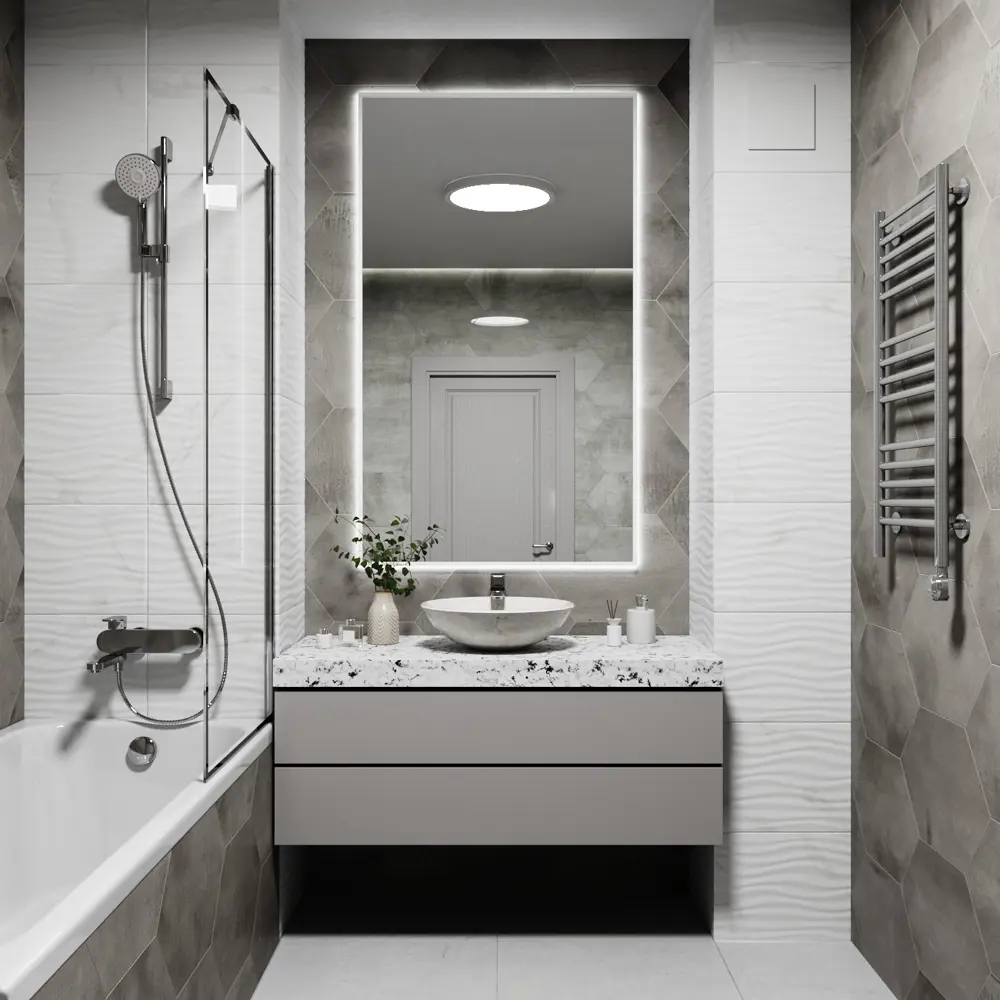 Фото 3 Зеркало со встроенной подсветкой One mirror 15090бсх 90x150 см Фото 3 Зеркало со встроенной подсветкой One mirror 15090бсх 90x150 см