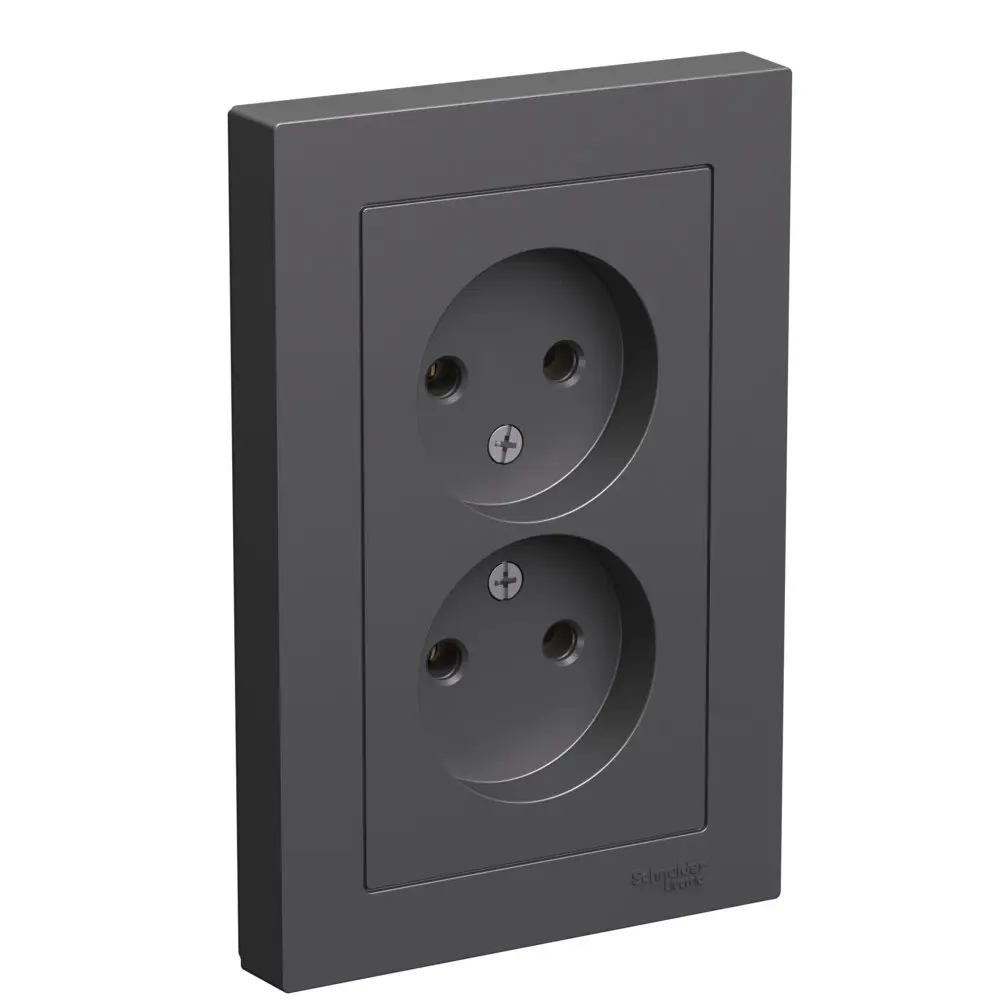 Фото 2 Розетка двойная встраиваемая Systeme electric AtlasDesign ATN001420 цвет базальт Фото 2 Розетка двойная встраиваемая Systeme electric AtlasDesign ATN001420 цвет базальт
