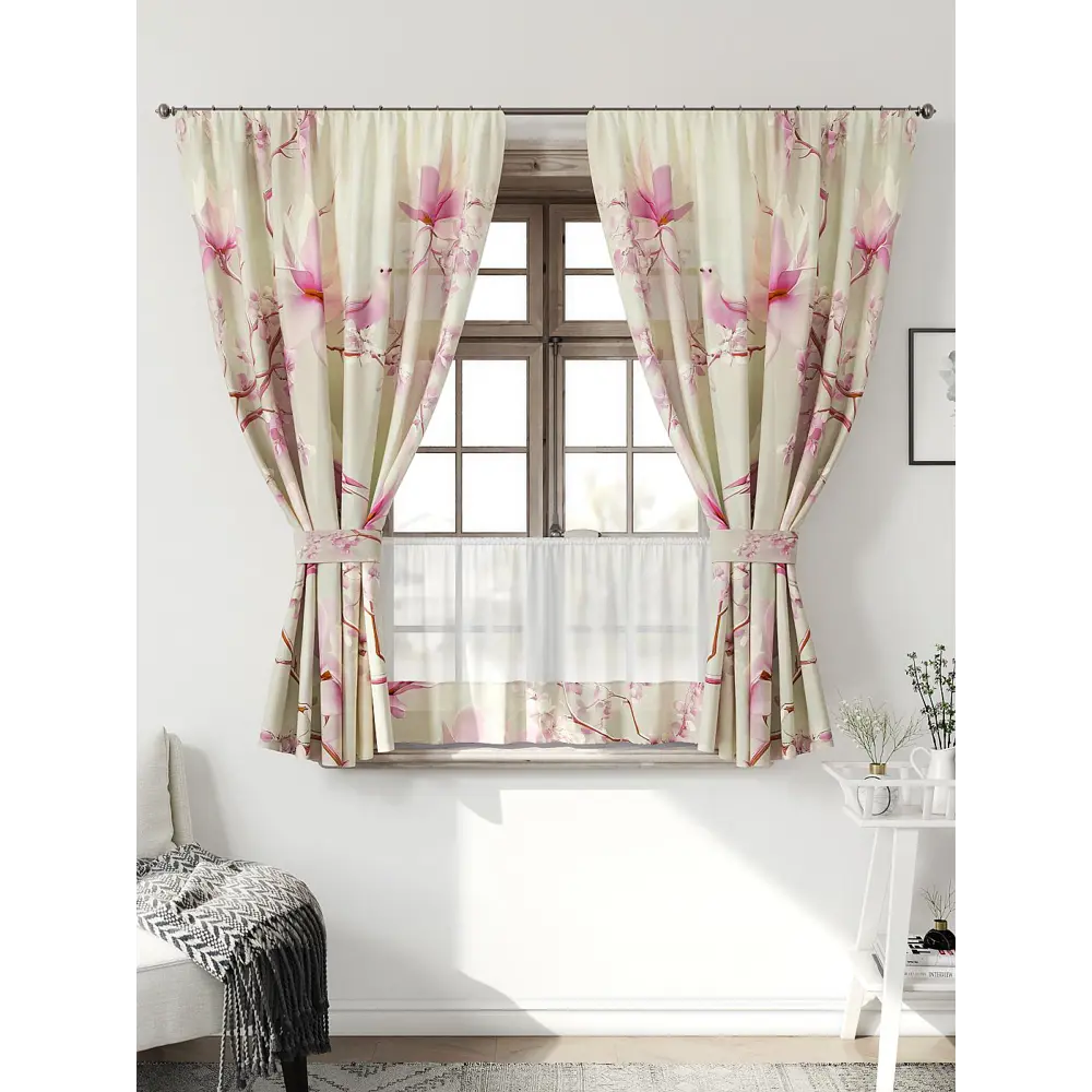 Фото Комплект штор Comfy way Иномик - 76 CW705076-160 на шторной ленте 160x150 см цвет бежевый Фото Комплект штор Comfy way Иномик - 76 CW705076-160 на шторной ленте 160x150 см цвет бежевый