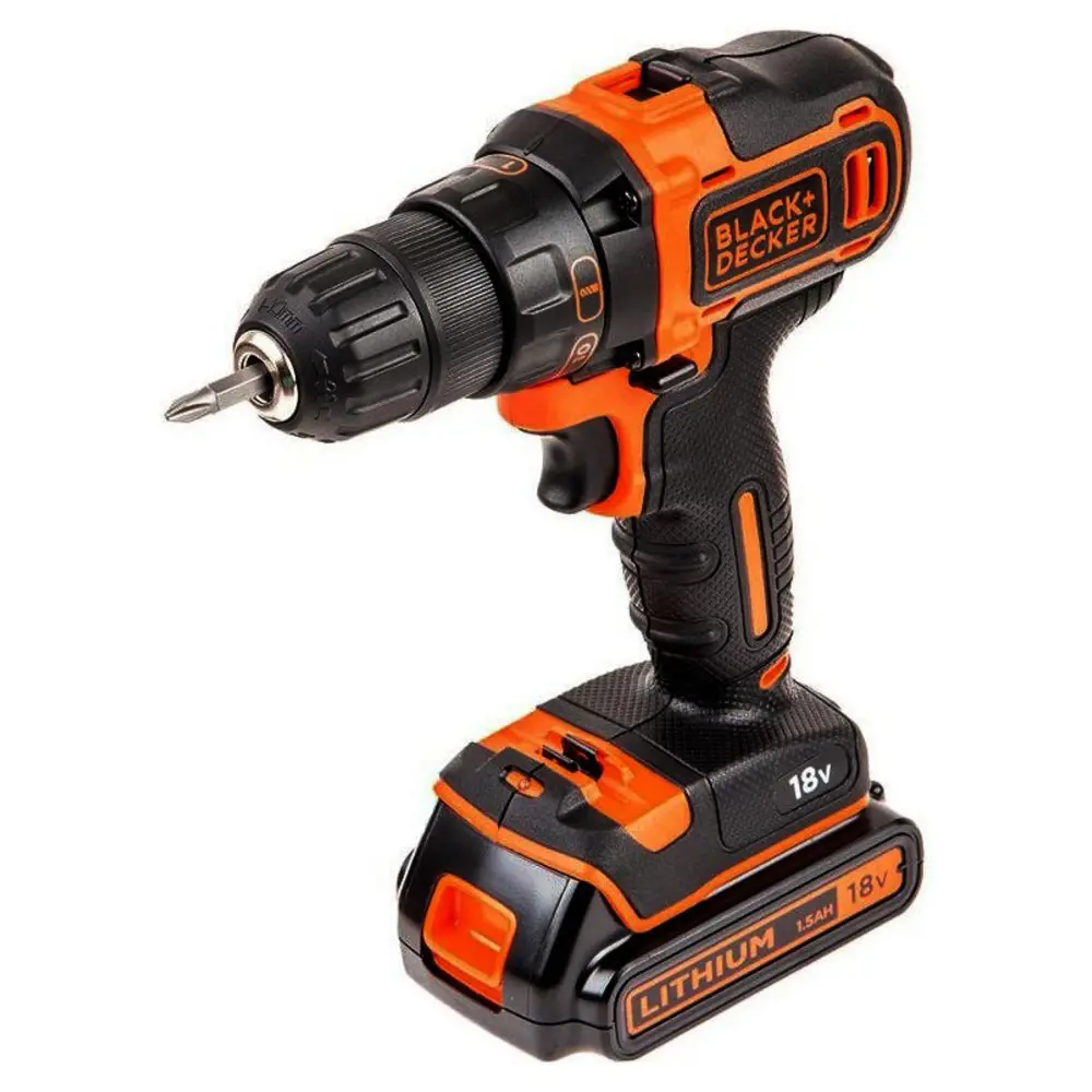 Фото Дрель-шуруповерт аккумуляторная Black&Decker BDCDD186K1B-QW, 18 В Li-Ion 2x1.5 Ач Фото Дрель-шуруповерт аккумуляторная Black&Decker BDCDD186K1B-QW, 18 В Li-Ion 2x1.5 Ач