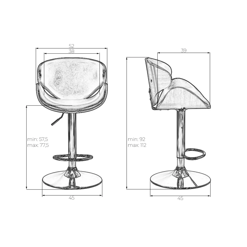 Фото 3 Барный стул Dobrin Karter lmz-4905 52x112x39 см цвет черный Фото 3 Барный стул Dobrin Karter lmz-4905 52x112x39 см цвет черный