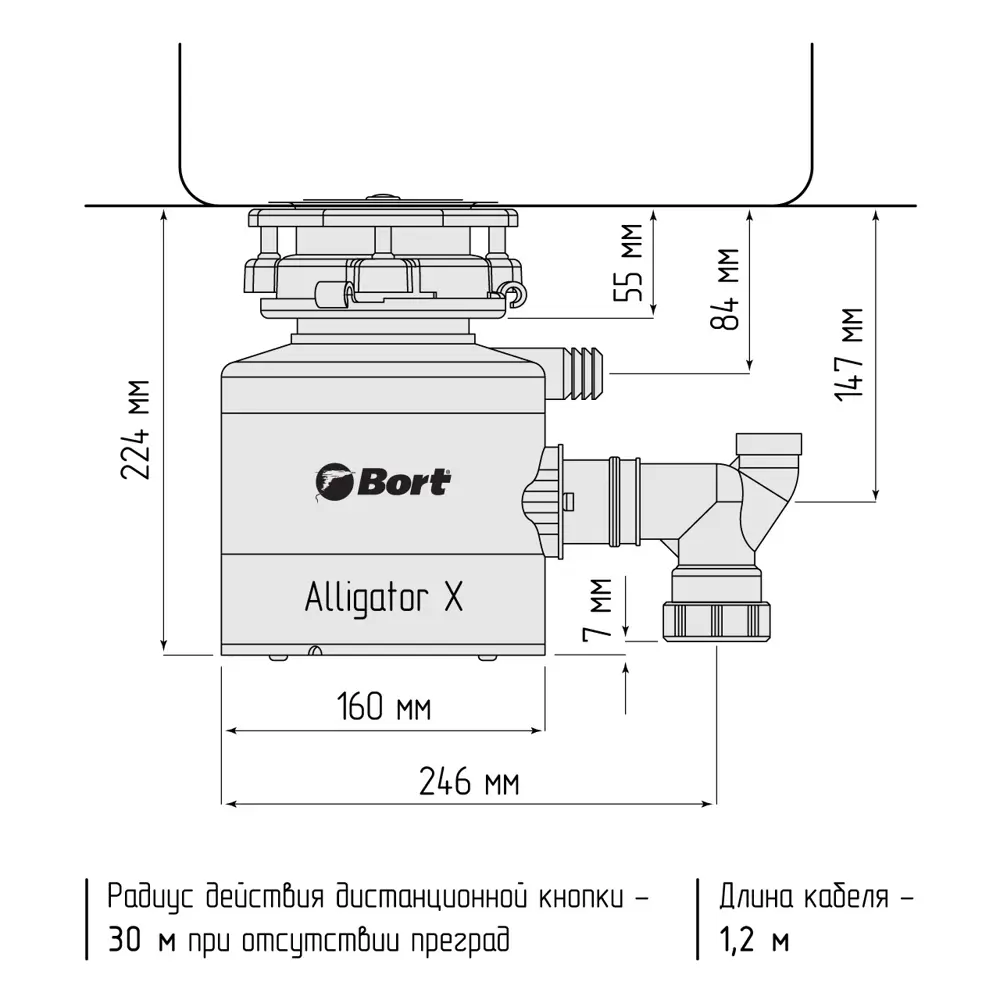 Фото 24 Кухонный измельчитель пищевых отходов Bort Alligator X объем рабочей камеры 1.1 л 560 Вт 2200 об/мин цвет серый Фото 24 Кухонный измельчитель пищевых отходов Bort Alligator X объем рабочей камеры 1.1 л 560 Вт 2200 об/мин цвет серый