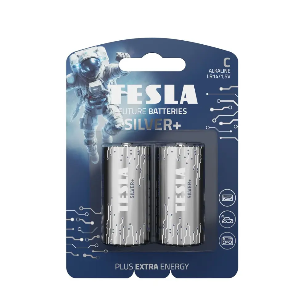 Фото Батарейка Tesla C Silver+ 2 шт. Фото Батарейка Tesla C Silver+ 2 шт.