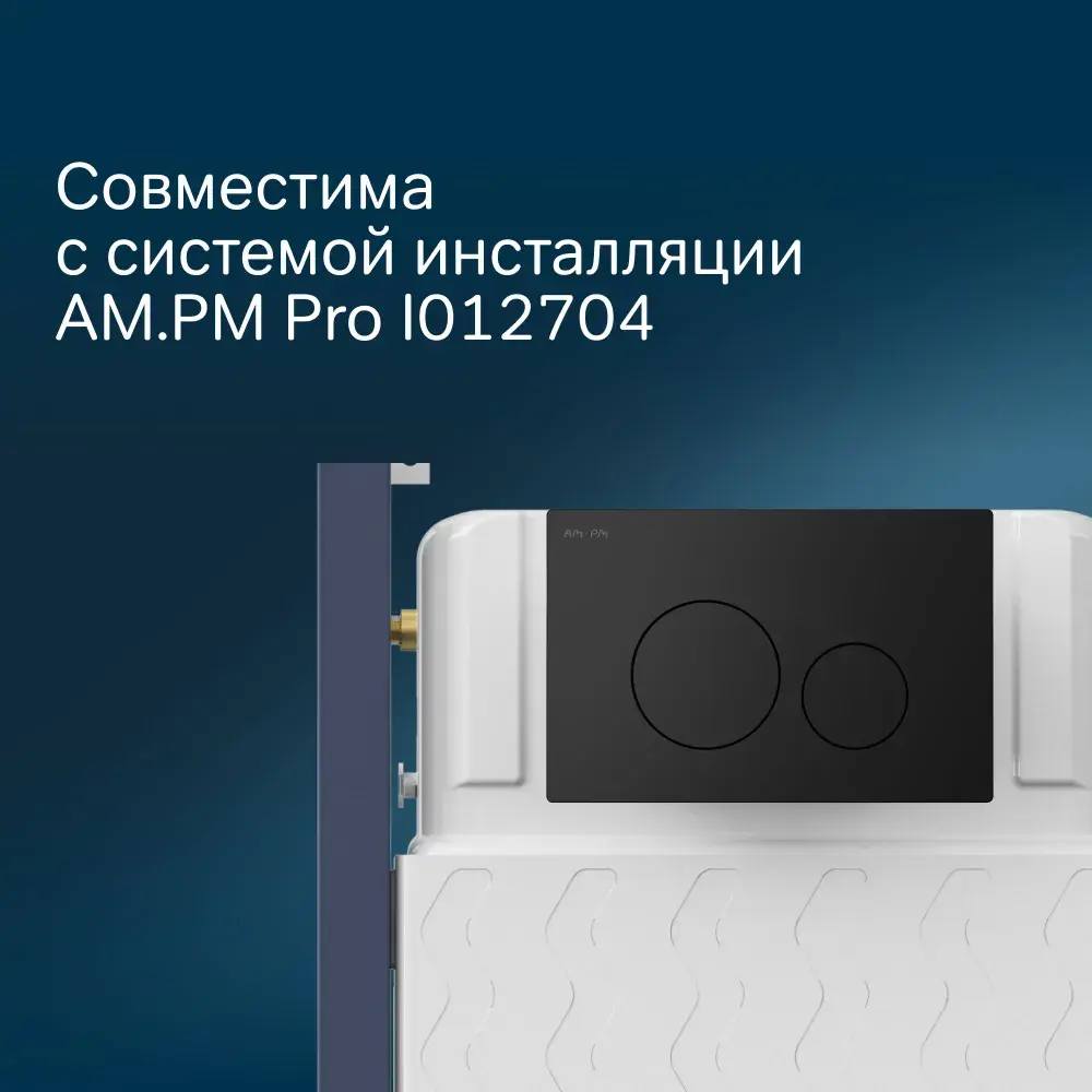 Фото 6 Панель смыва для инсталляции Am.pm Pro L I049038 пневматическая матовый черный Фото 6 Панель смыва для инсталляции Am.pm Pro L I049038 пневматическая матовый черный