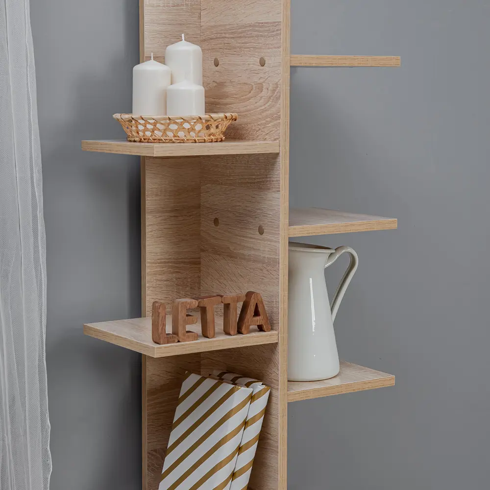 Фото 5 Стеллаж деревянный Letta 45x115x24 см нагрузка до 3 кг ЛДСП цвет дуб сонома Фото 5 Стеллаж деревянный Letta 45x115x24 см нагрузка до 3 кг ЛДСП цвет дуб сонома