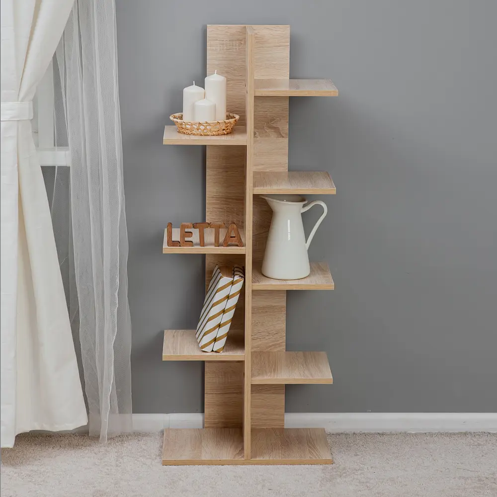 Фото 2 Стеллаж деревянный Letta 45x115x24 см нагрузка до 3 кг ЛДСП цвет дуб сонома Фото 2 Стеллаж деревянный Letta 45x115x24 см нагрузка до 3 кг ЛДСП цвет дуб сонома