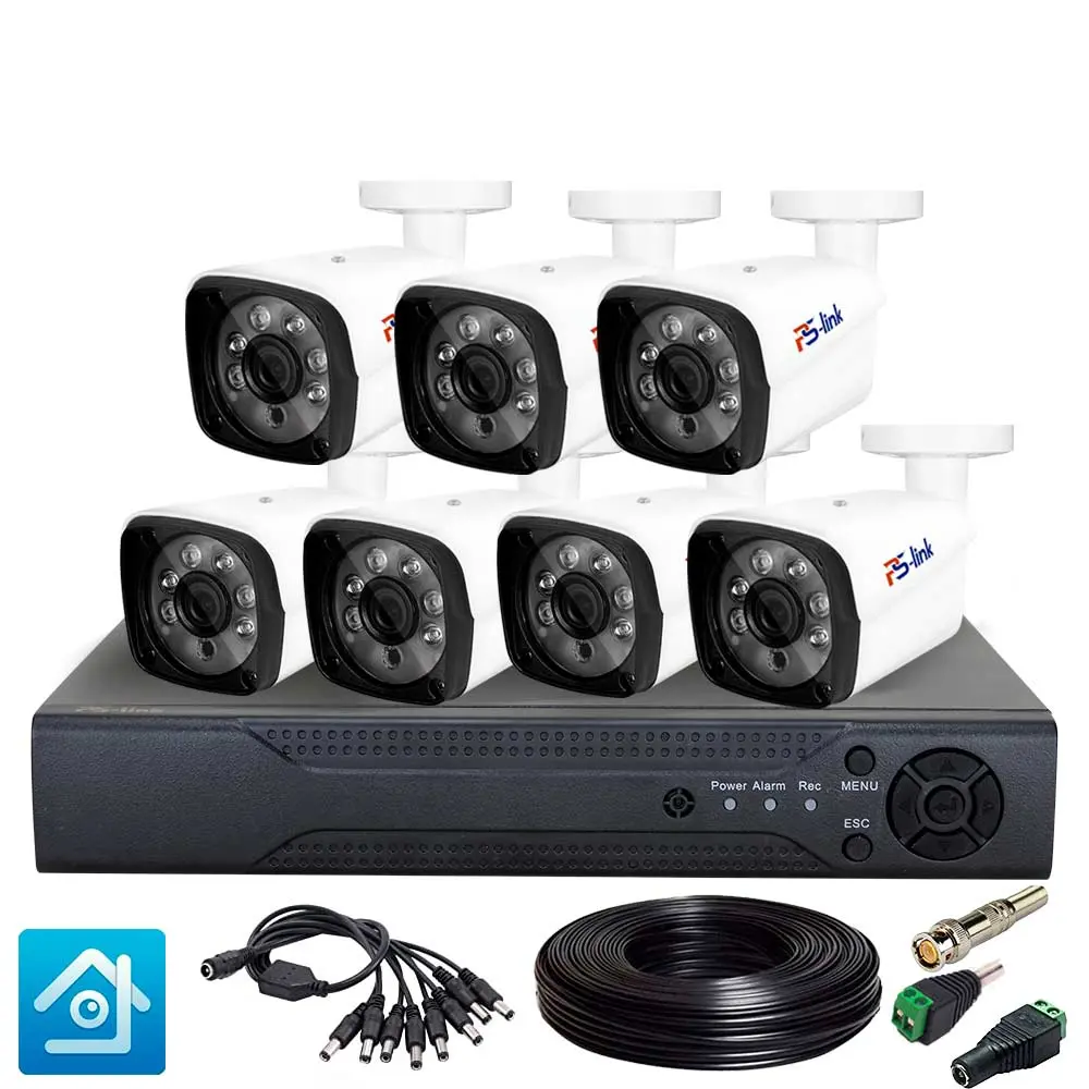 Фото Комплект для видеонаблюдения AHD PS-link 7 камер для улицы 5 Мп цвет белый Фото Комплект для видеонаблюдения AHD PS-link 7 камер для улицы 5 Мп цвет белый