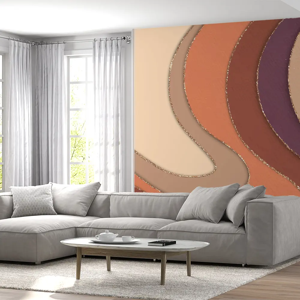 Фото 10 Фотообои флизелиновые Urban Style Абстрактные волны оранжевые UST2801, 200x270 см Фото 10 Фотообои флизелиновые Urban Style Абстрактные волны оранжевые UST2801, 200x270 см