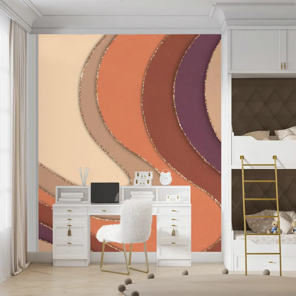 Фото 11 Фотообои флизелиновые Urban Style Абстрактные волны оранжевые UST2801, 200x270 см Фото 11 Фотообои флизелиновые Urban Style Абстрактные волны оранжевые UST2801, 200x270 см