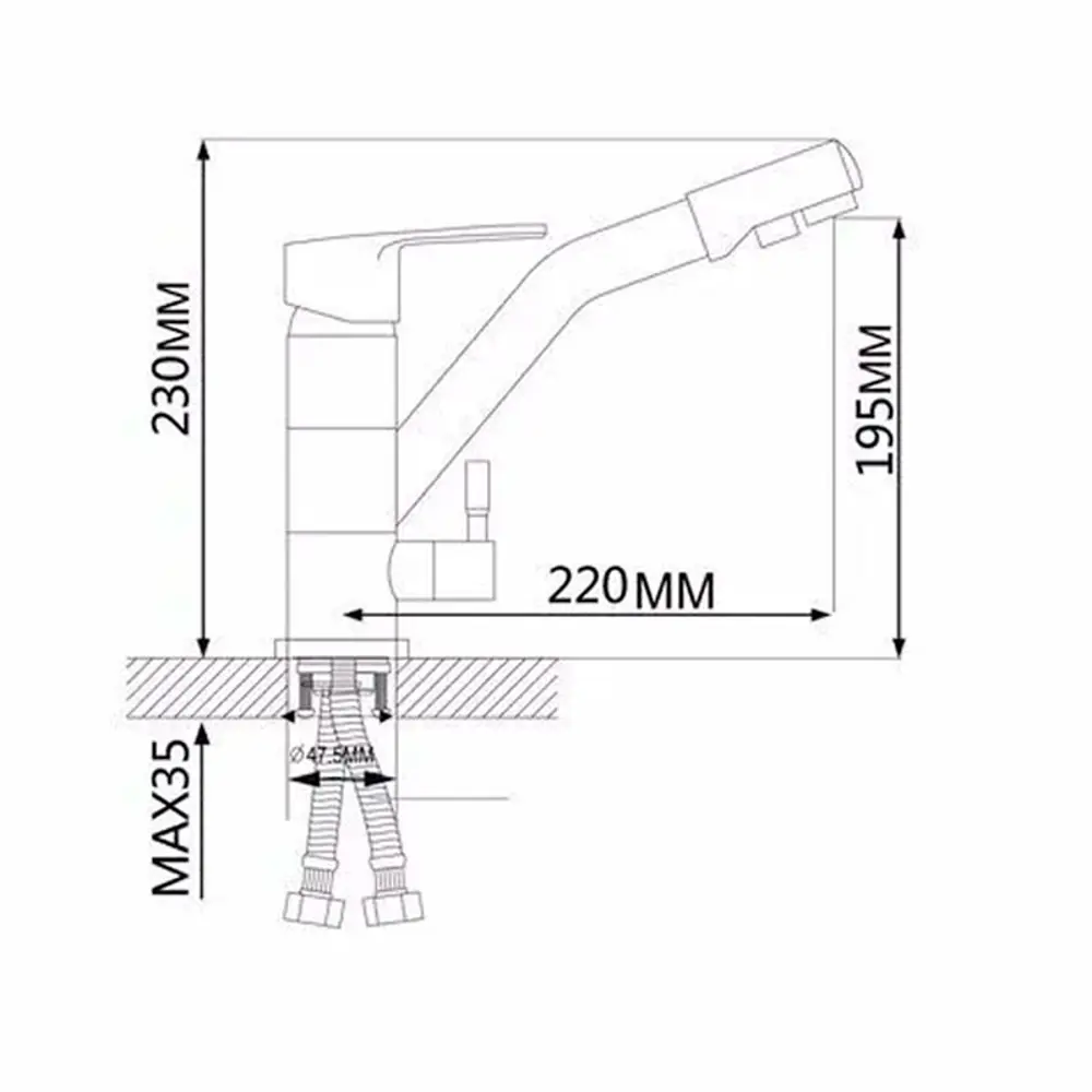 Фото 3 Смеситель для кухни EKKO E4304 цвет хром Фото 3 Смеситель для кухни EKKO E4304 цвет хром