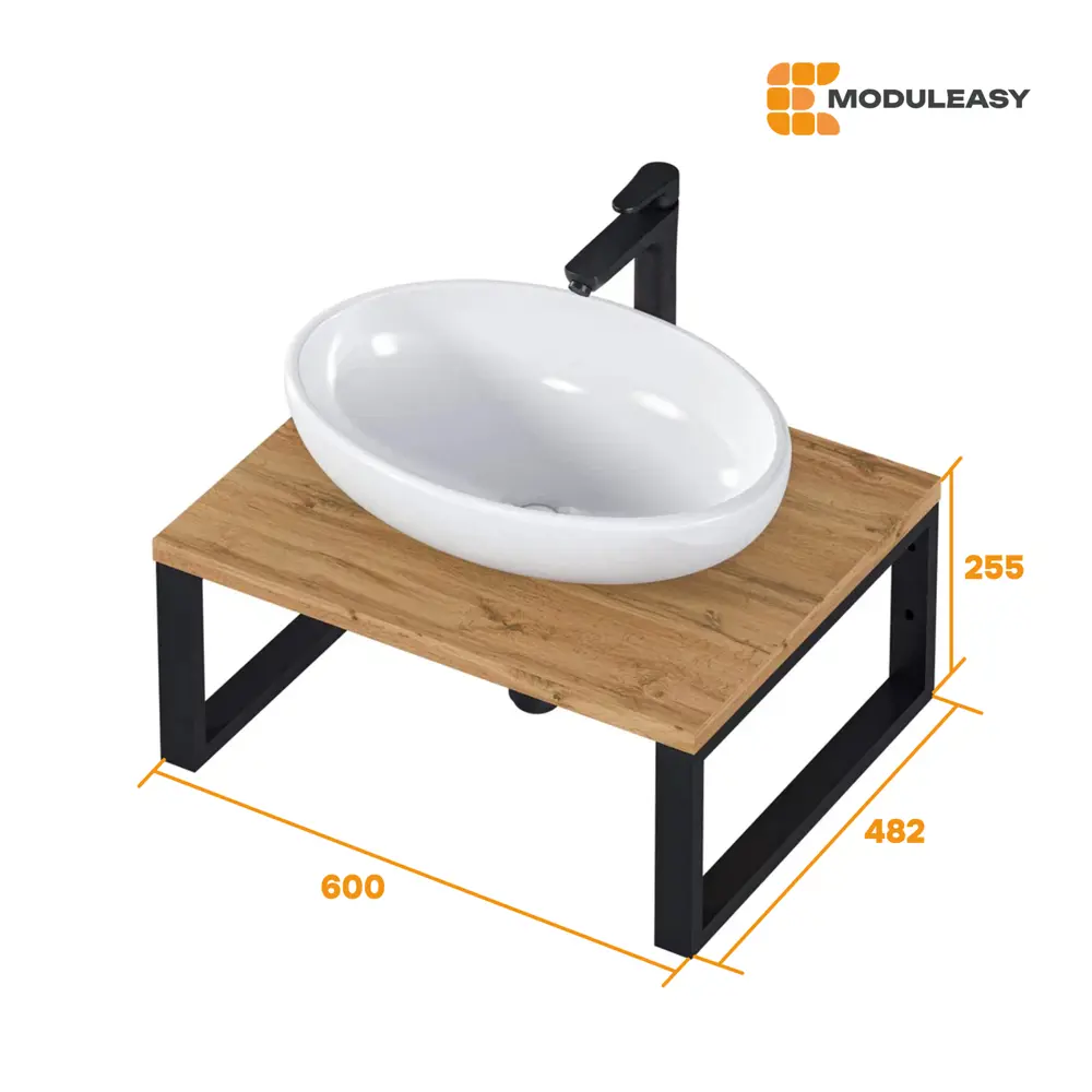 Фото 4 Столешница в ванную Moduleasy Ц0000038964 60x48.2см ДСП цвет коричневый Фото 4 Столешница в ванную Moduleasy Ц0000038964 60x48.2см ДСП цвет коричневый