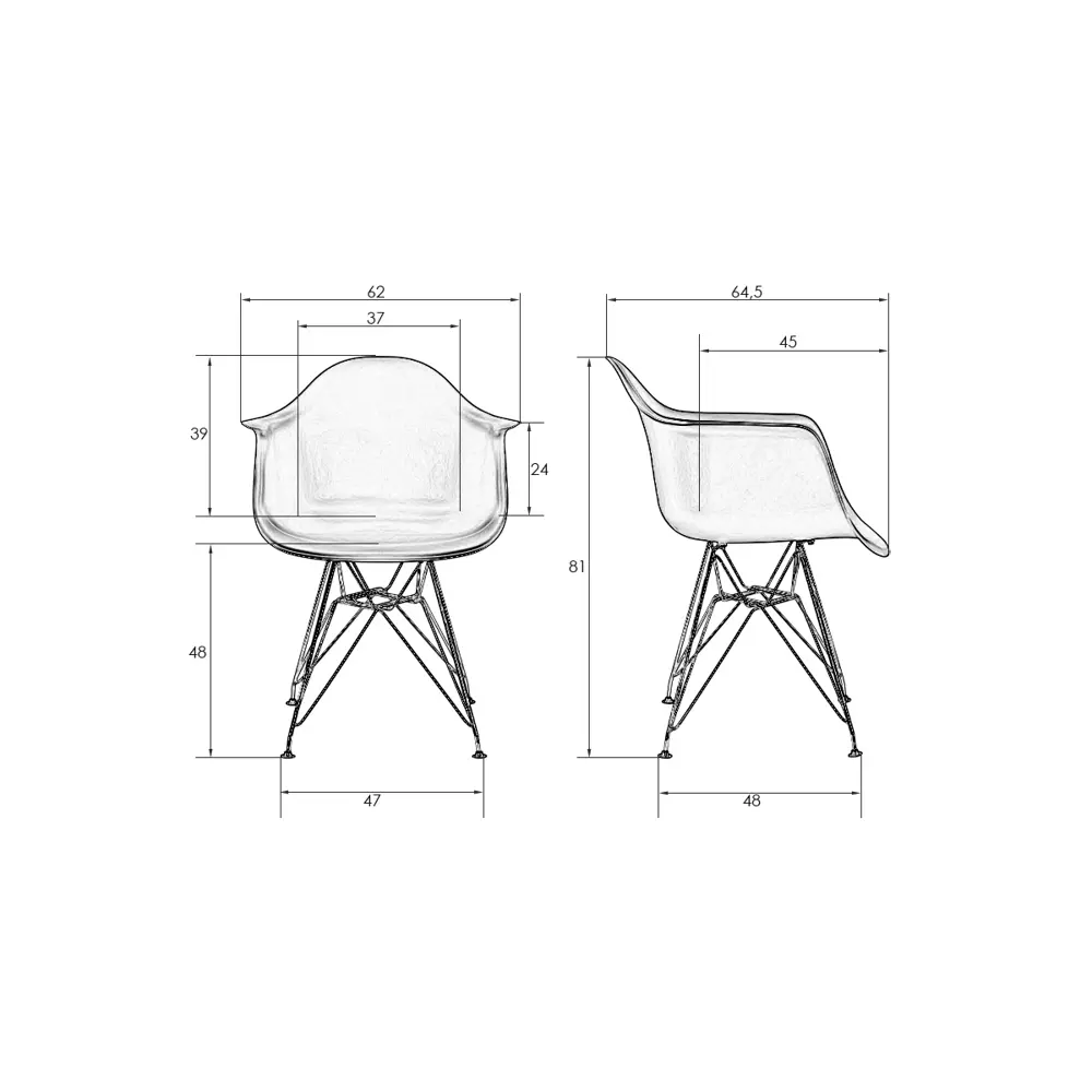 Фото 6 Кухонный стул Dobrin Daw chrome lmzl-pp620b 62x62x64.5 см пластик цвет черный Фото 6 Кухонный стул Dobrin Daw chrome lmzl-pp620b 62x62x64.5 см пластик цвет черный
