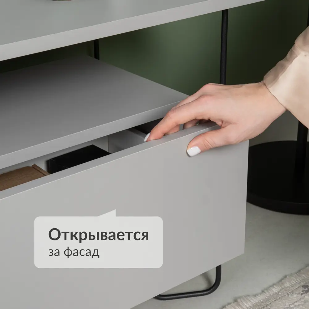 Фото 5 Тумба под телевизор Egregor 4660322901483 115х46.4х36.5 см МДФ с покрытием цвет серый Фото 5 Тумба под телевизор Egregor 4660322901483 115х46.4х36.5 см МДФ с покрытием цвет серый